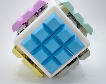 KEEBS Cube | 54-Key Mechanical Keyboard Fidget with Real Switches | Desk Clicker Stress Relief