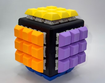 KEEBS Cube | 54-Key Mechanical Keyboard Fidget with Real Switches | Desk Clicker Stress Relief