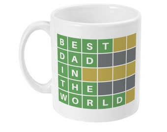 Fathers Day Present Gift Best Dad in the World Wordle 11oz Mug