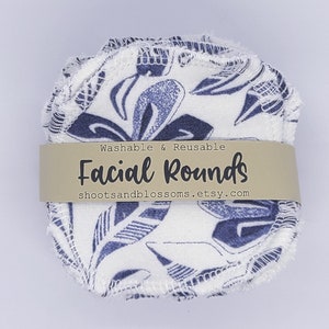 Reusable Makeup Remover Pads, Facial Rounds, Set of 10 Washable Face Wipes