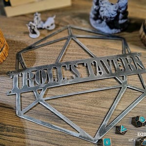 Metal Dungeons & Dragons Name Sign Wall Art - Custom Fantasy Décor for Gamers - Personalized Game Room Sign - Gift Idea