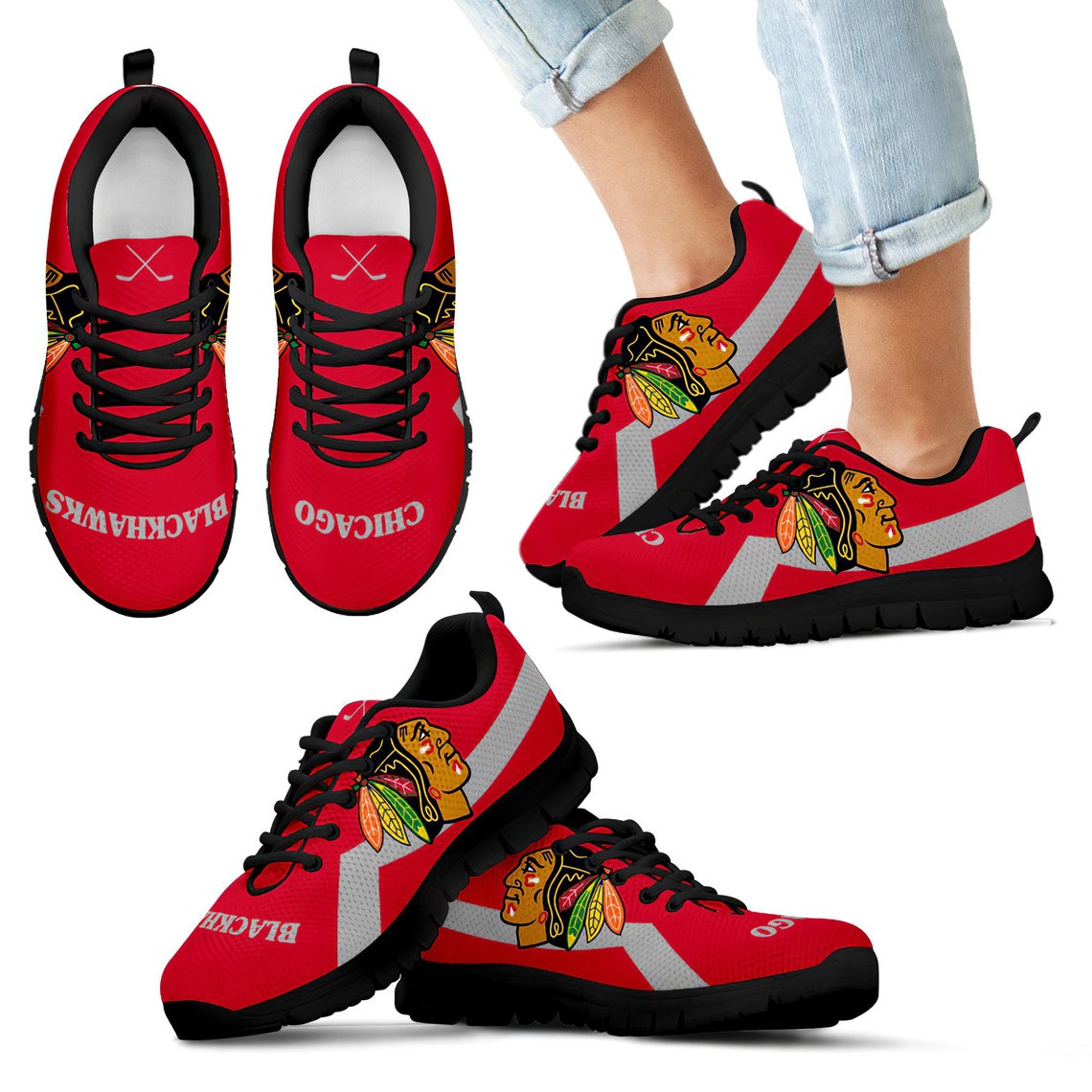 Chicago Blackhawks Sneaker NHL Sneaker Shoes Sports Custom | Etsy