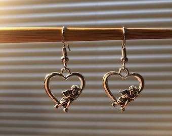 Cupido Cherubijn hart oorbellen