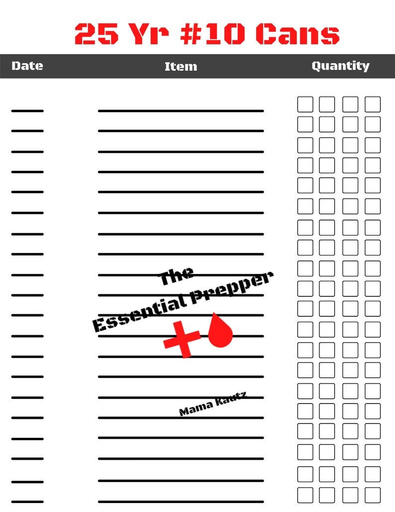 Downloadable Food Storage Inventory Preparedness Binder Food Storage ...
