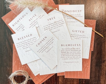 Christian Affirmation Cards: Floral Scripture Bible Verses