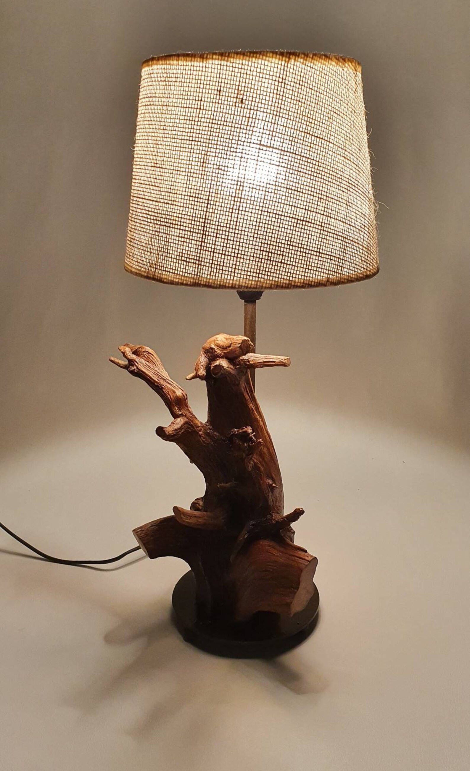 Handmade table lamp from tree root Etsy