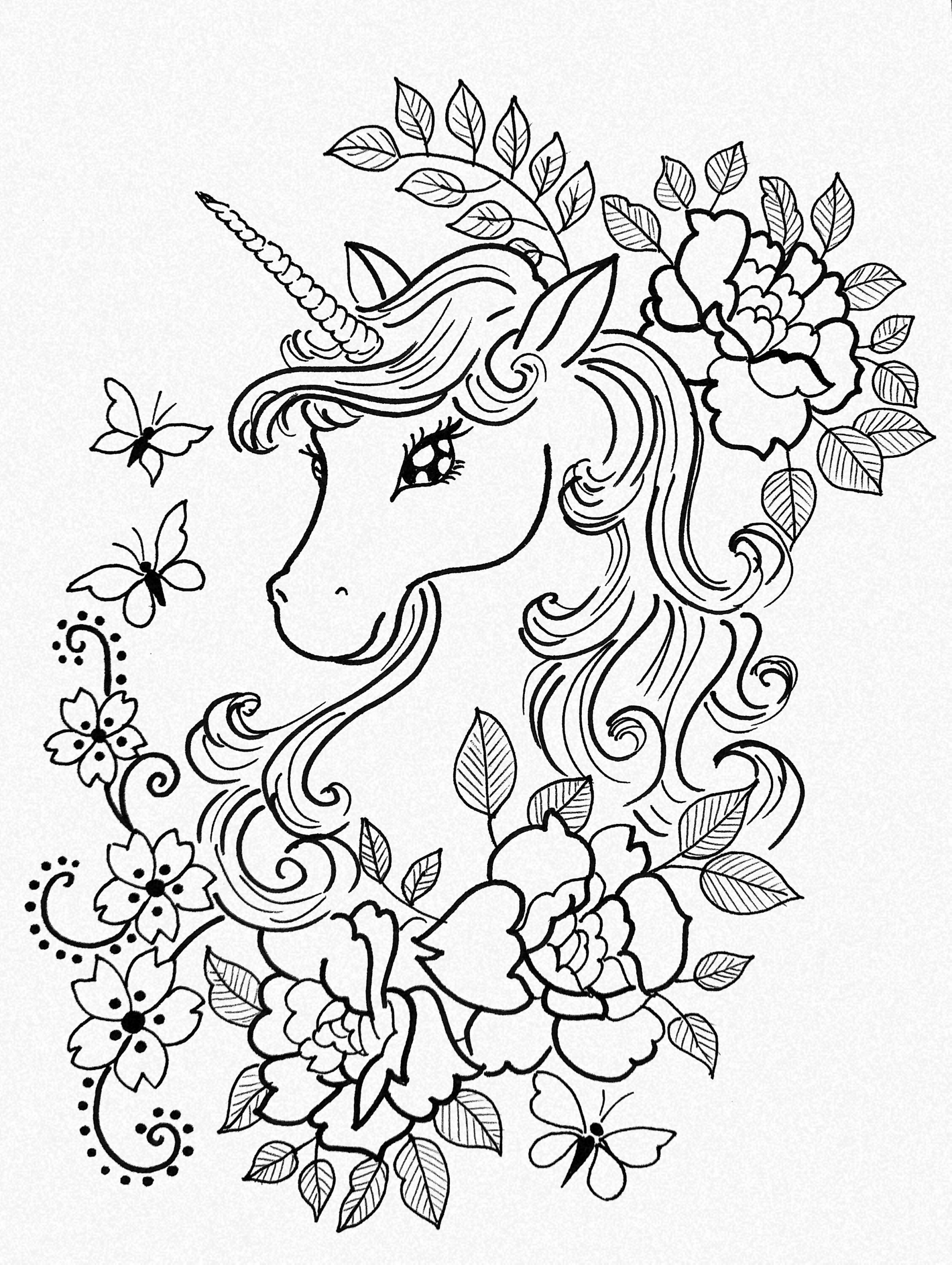 Set 2 coloriages Licorne et fleurs  Etsy