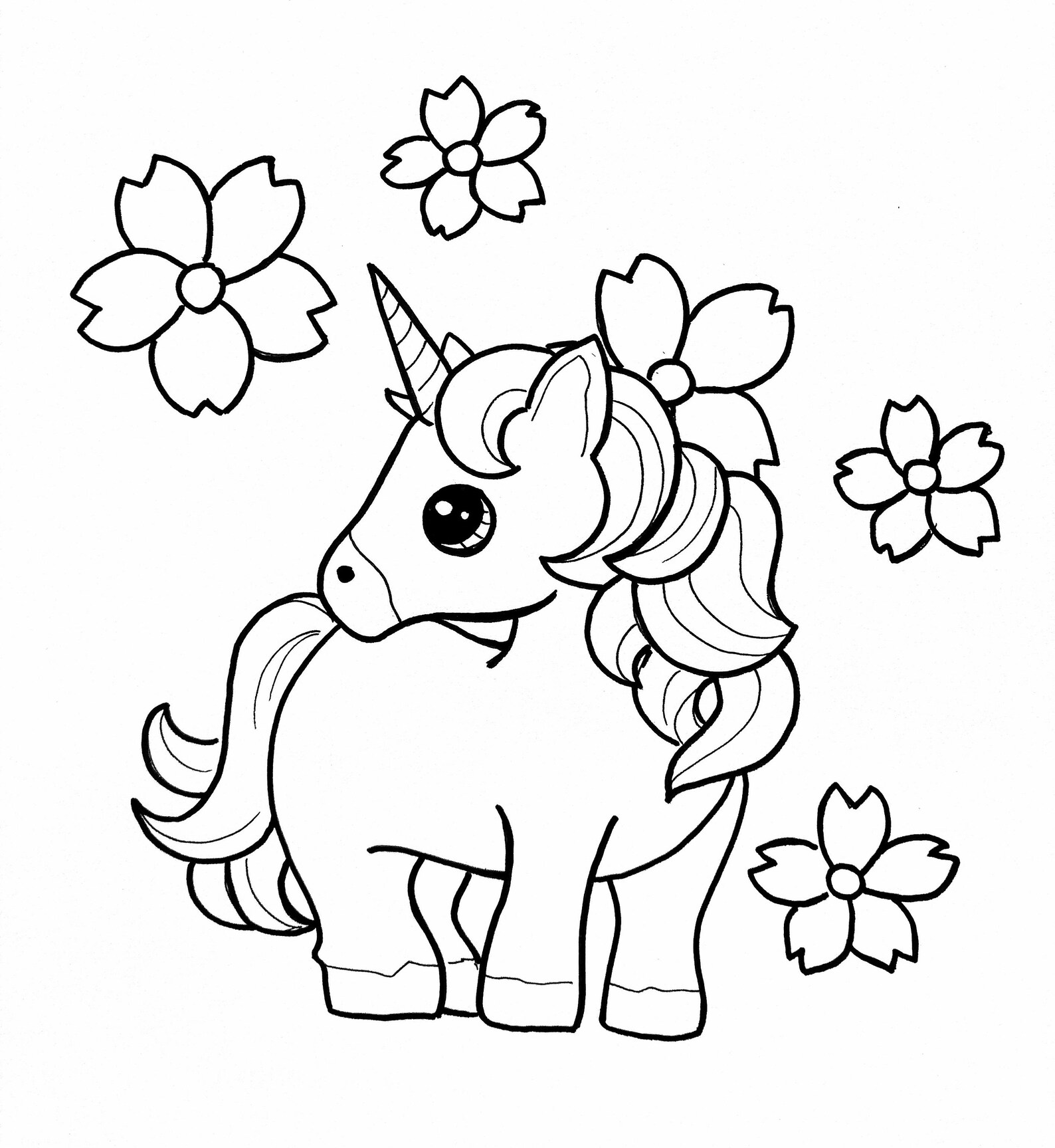 Set 2 coloriages Licorne et fleurs  Etsy