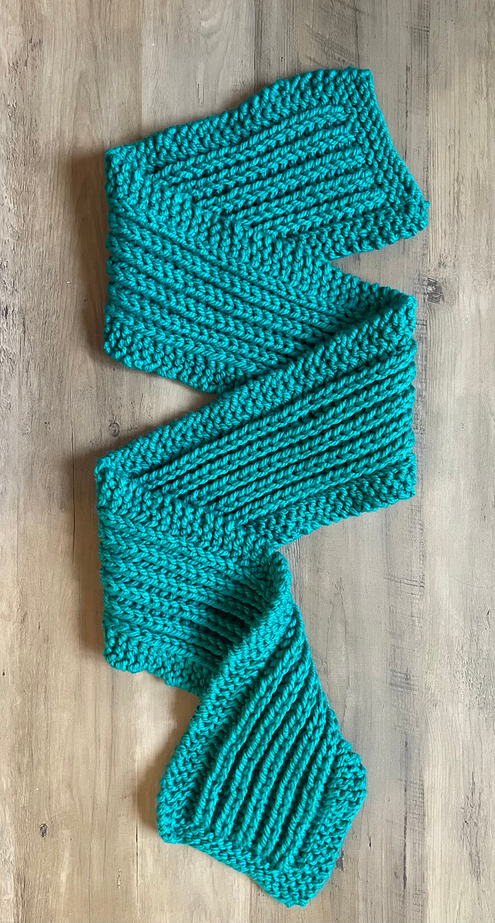 Hand knit emerald green fisherman's rib scarf Etsy