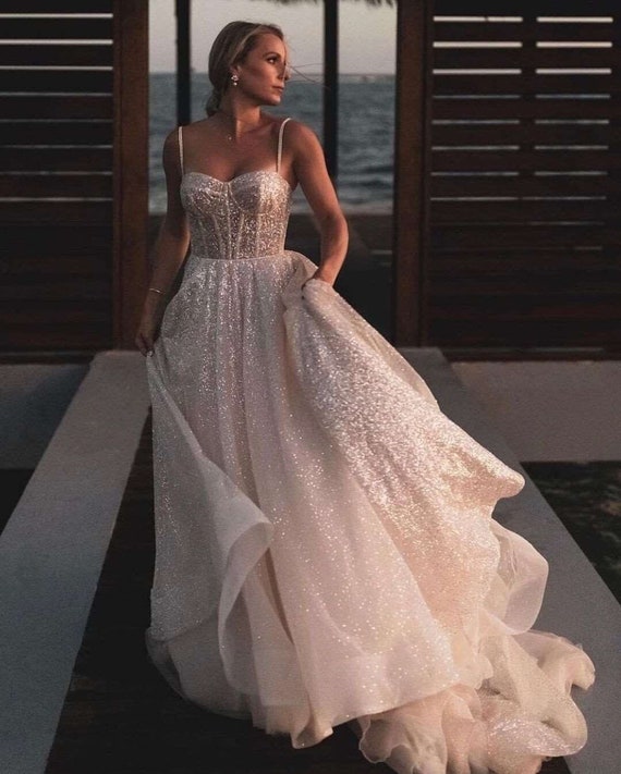 Silver Sparkly Wedding Dress/ 90s Corset Prom Dress/ Fairy - Etsy Singapore