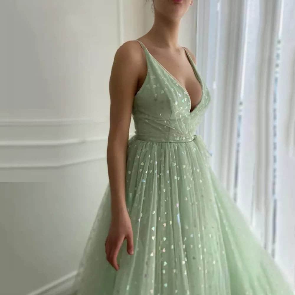 V Neck/sparkly Hearts Floor Length Dress/corset Prom | Etsy