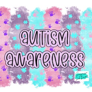 Autism awareness png, autism brushstroke design, autism digital download, autism sublimation design, puzzle piece handprint, autism mom gift