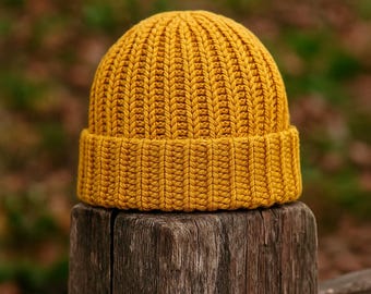 Beanie crochet Pattern PDF – DIY Knit Hat Pattern,  Winter Beanie, Digital Download, Easy crochet Project, Beginner Friendly