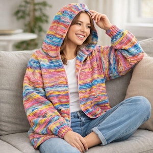 Zip Hoodie Crochet Pattern - Etsy