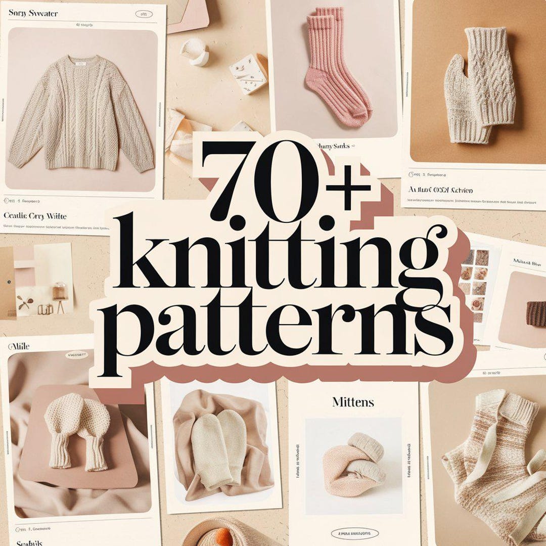 Mega Knitting Pattern Bundle - Digital Download, Easy Knitting Patterns ...