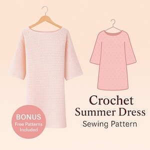 Crochet Summer Dress Pattern | Instant PDF Crochet Pattern | Boho Chic Beach Dress | Easy Crochet Pattern for Women’s Summer Outfit
