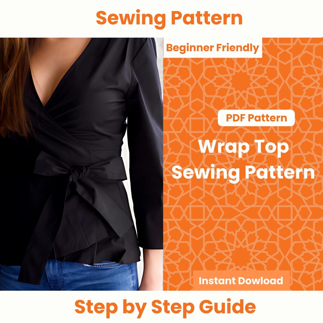 Wrap Top Sewing Pattern PDF – DIY Women's Wrap Blouse, Digital Download ...