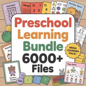 6000+ Printable Preschool Worksheet Bundle - Fun Learning Activities for Kids, Educational Printables, Homeschool Worksheets