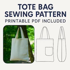 Tote Bag Sewing Pattern | Beginner-Friendly DIY Bag PDF | Reusable Fabric Tote Template | A4 & US Letter | Digital Sewing Pattern