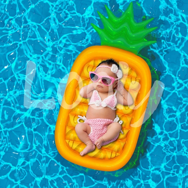 Newborn Digital Background, Newborn Digital Backdrop, Newborn Digital Prop,  Pineapple Inflatable Newborn Background