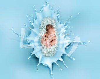 Abstract Blue Newborn Digital Backdrop (Digital Download)