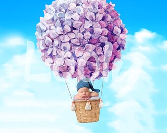 Newborn Hot Air Balloon Digital Backdrop (Digital Download)
