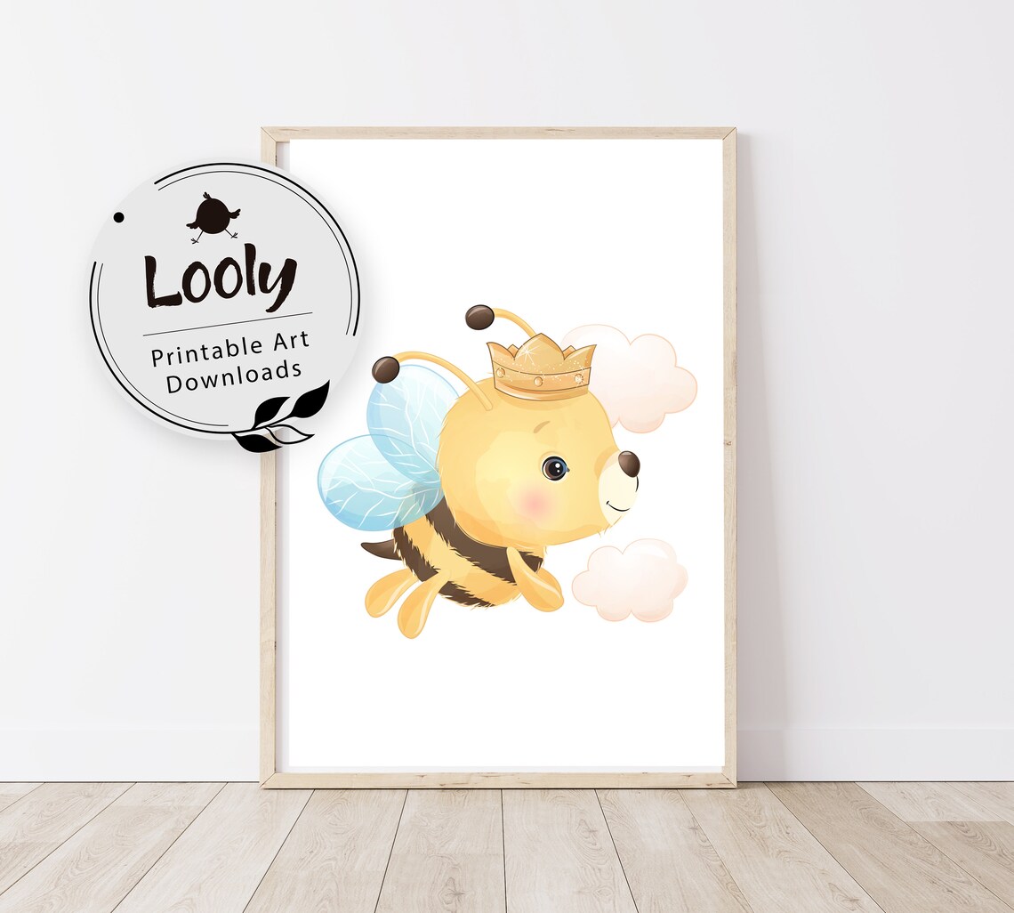 Honey Bee Nursery Art Print Set Honey Bee Nursery Printable Etsy