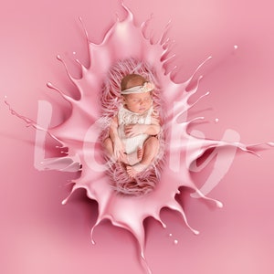 Newborn Digital Background, Newborn Digital Backdrop, Newborn Digital Prop, Abstract Pink Newborn Backdrop