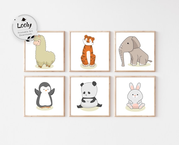 Zoo Animal Print PRINTABLE Cute ZOO Animals Print Set of 6 - Etsy