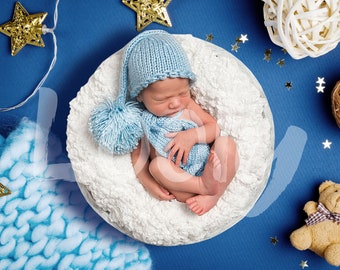 Baby Boy Digital Backdrop, Newborn Photography Photoshop (Digital Download)