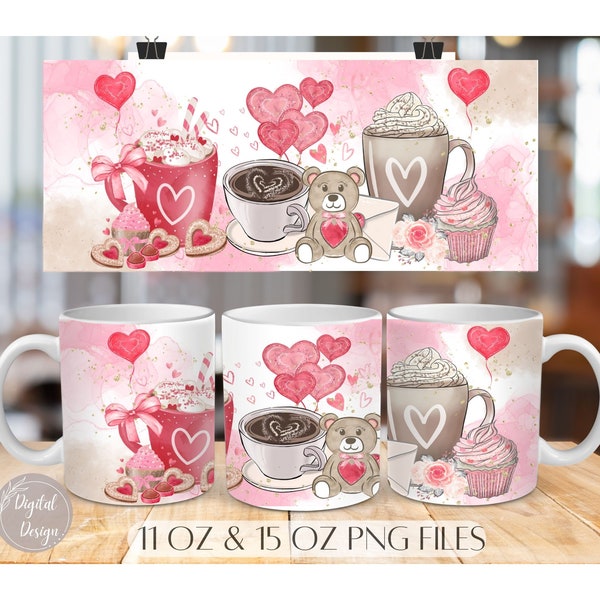 11oz, 15oz Valentines Day Mug Coffee PNG Sublimation, Valentine Mug Png, Valentines Day Coffee Sublimation, Mug Coffee Design, Coffee Lover