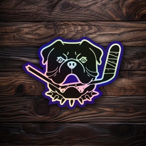 Holographic Sudbury Blueberry Bulldogs Sticker | Waterproof Die Cut Vinyl | LK, Shore69, Shoresy, Hockey Sticker, Car, Laptop, Hydroflask