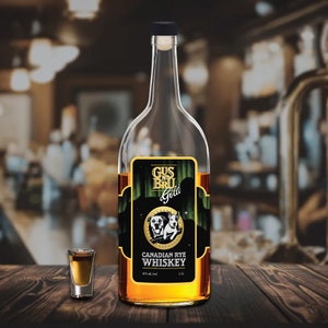 Gus N' Bru Gold Canadian Rye Whiskey - 1.5L Glass Bottle | LK Christmas Special | 100% Screen Accurate Prop Replica | Great Gift for Him!