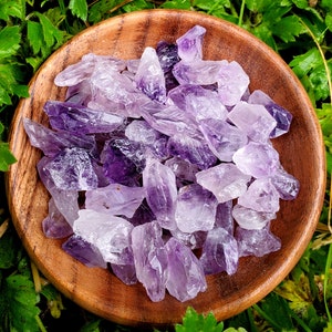 Three Raw Amethyst Crystals - 3 pieces