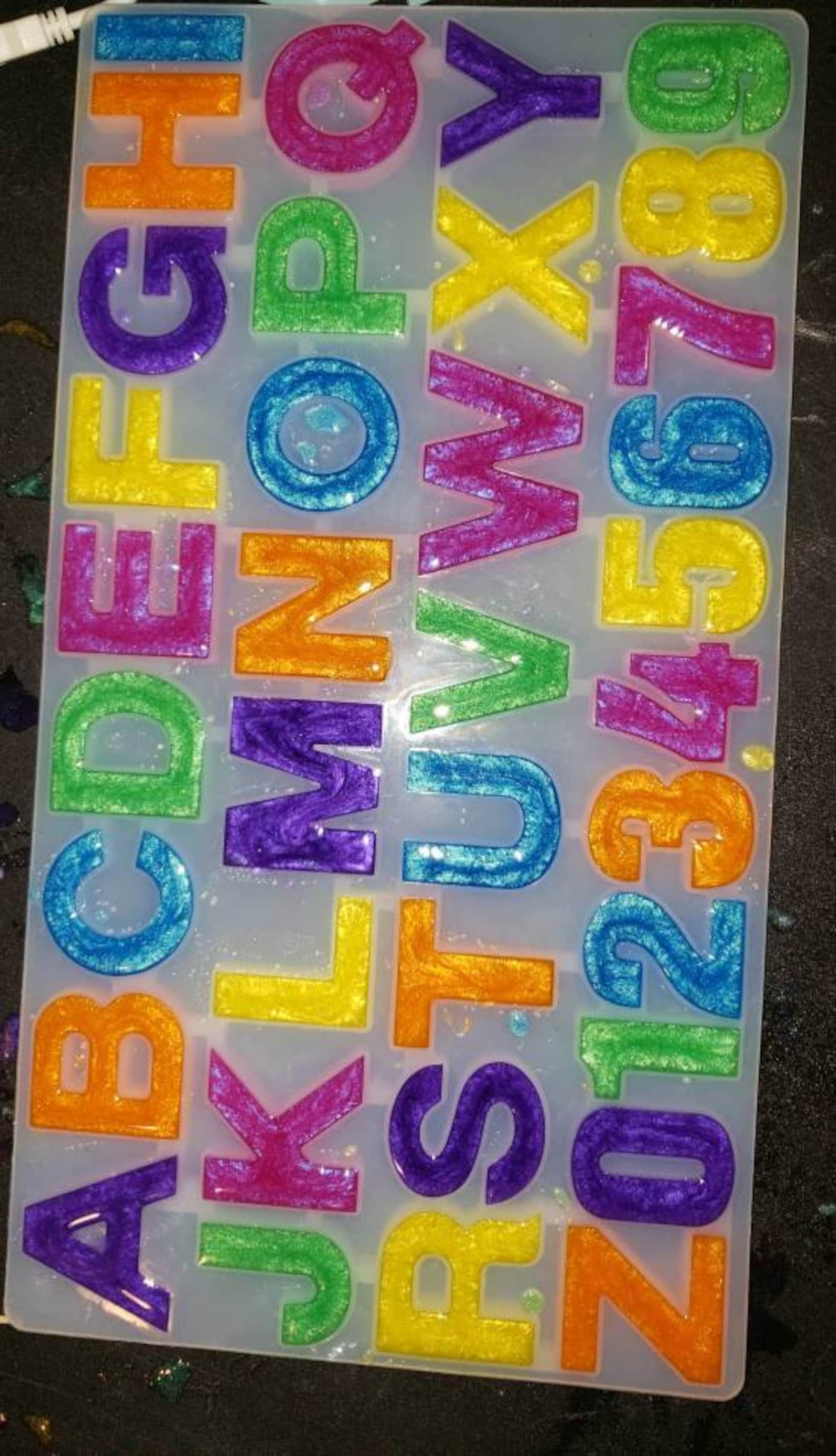 Rainbow Alphabet and Number Magnets | Etsy
