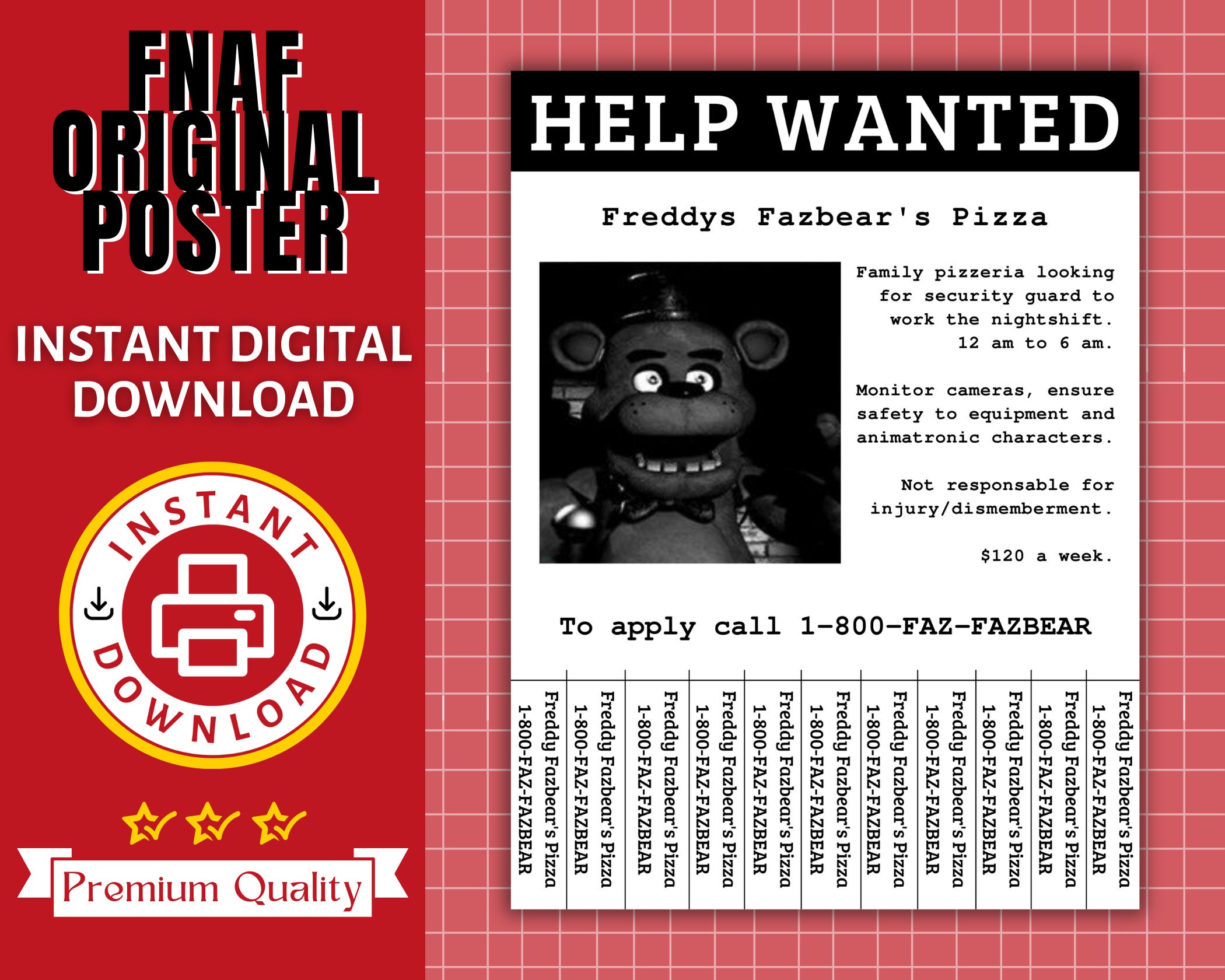 Security Breach Fnaf Poster Fnaf Birthday Fnaf Decoration Etsy