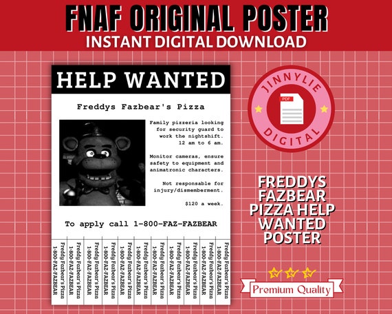 Security Breach, Fnaf Poster, Fnaf Birthday, Fnaf Decoration, Fnaf