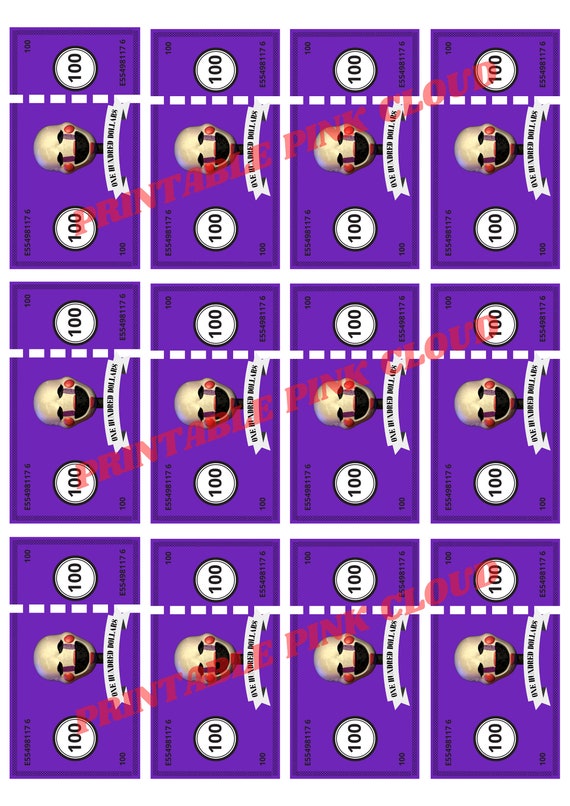 Fnaf Play Money, Play Money, Fnaf Birthday, Fnaf Party, Fnaf Party Supplies,  Fnaf Print, Fnaf Printable, Fnaf Birthday Party, Fnaf 