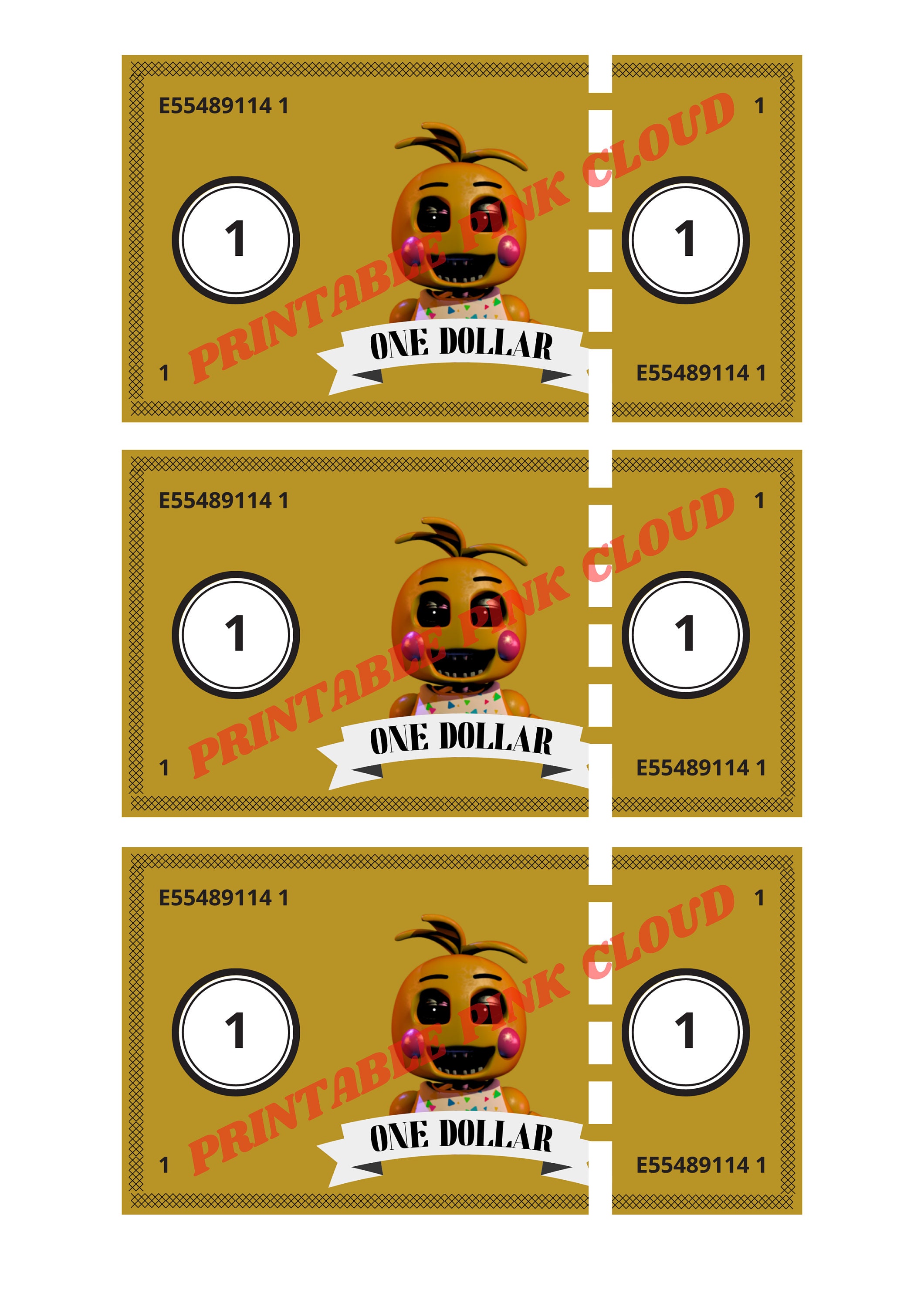 Fnaf Play Money, Play Money, Fnaf Birthday, Fnaf Party, Fnaf Party Supplies, Fnaf Print, Fnaf
