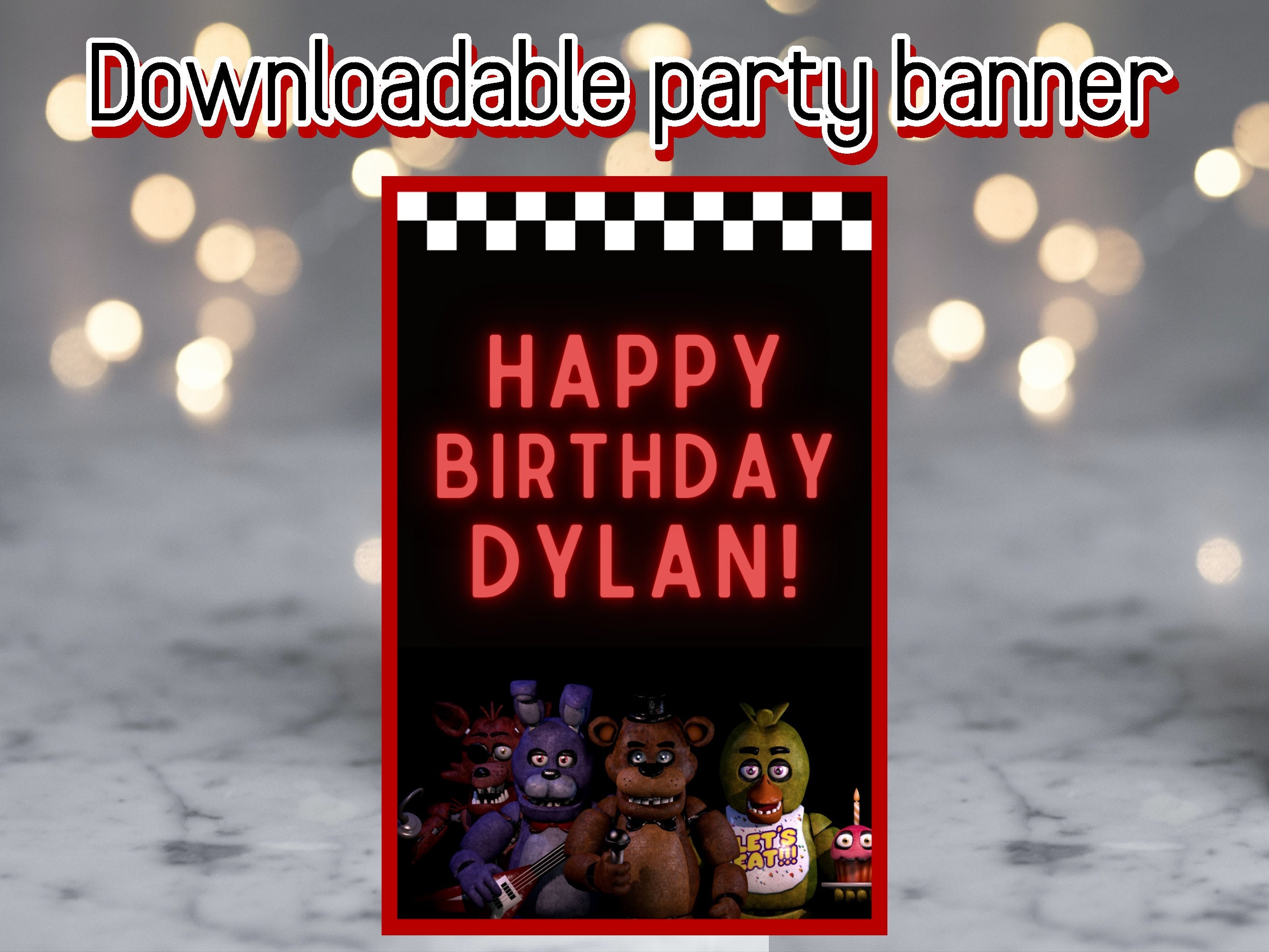 Fnaf Custom Banner Happy Birthday Fnaf Banner Fnaf Poster | Etsy