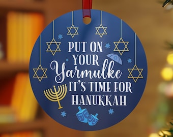 Chanoeka-ornament, Chanoeka-woordspelingornament, Chanoekacadeau, Chanoeka-decoratie, Chanoeka-decor, grappig ornament voor Chanoeka-boom of -struik