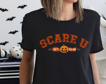 Halloween Pun T-Shirt, Funny Halloween Shirt, Cute Halloween Gift, Halloween Collegiate Shirt, Halloween, Acary Cute Halloween Womens Shirt