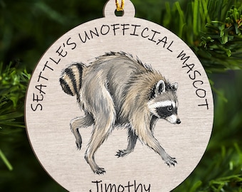 Jimothy The Raccoon Ornament, Funny Seattle Raccoon, Viral Short Spine Syndrome Raccoon, Christmas Gift, Funny Viral Animal Gift