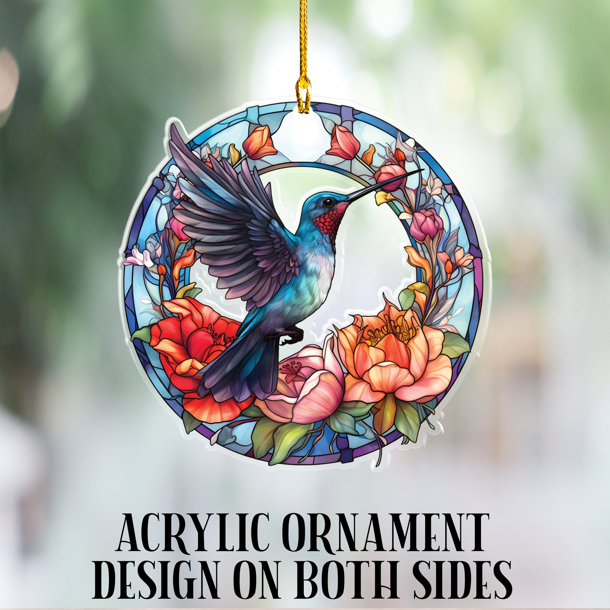 Hummingbird Ornament, Beautiful Acrylic Christmas Ornament, Hummingbird ...