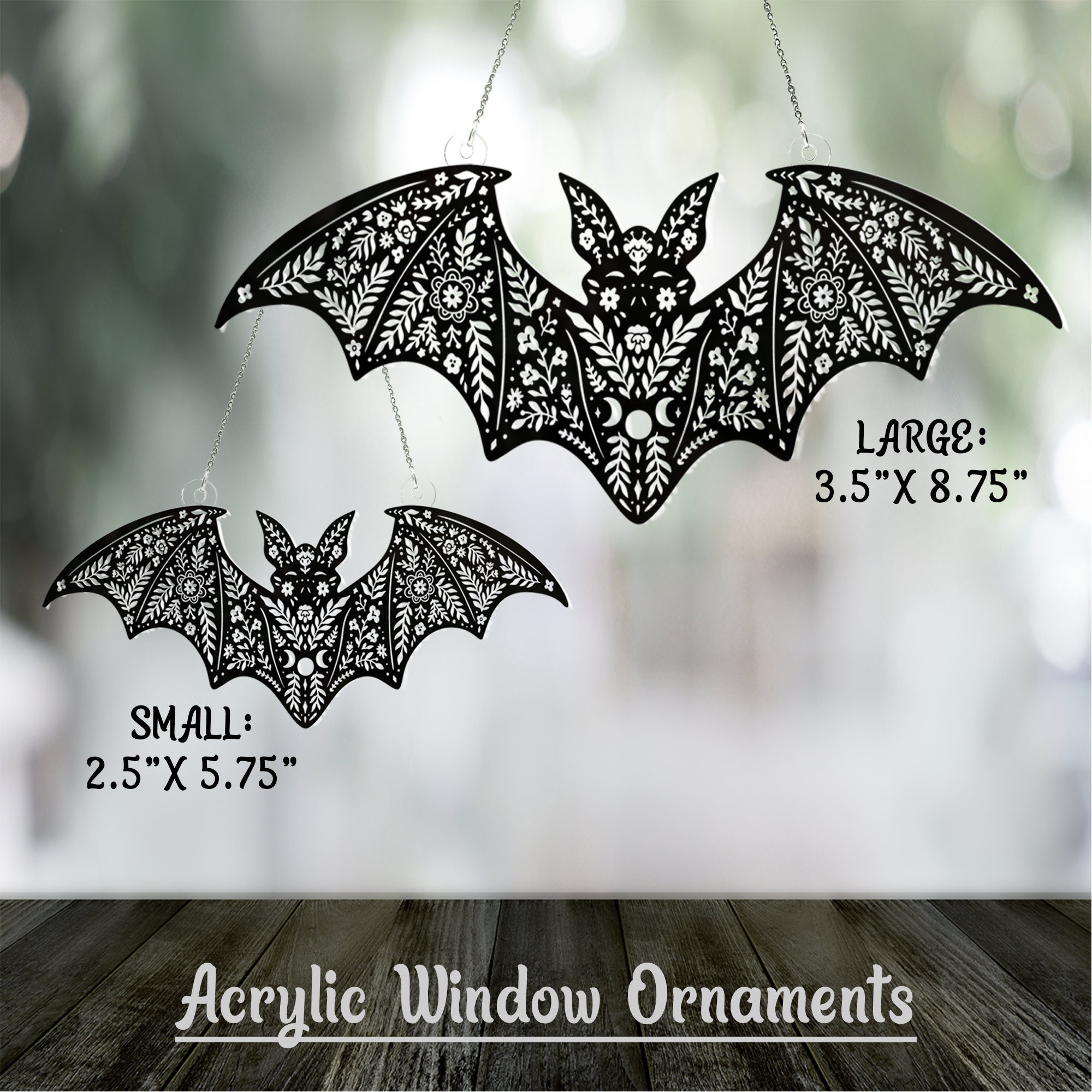 Halloween Bat Window Ornament Bat Decor Bat Gifts Acrylic Etsy