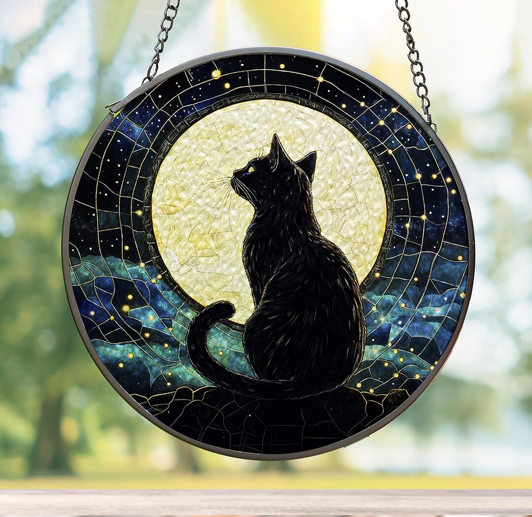 猫　オーナメント　飾り　月 オーナメントライト QB-015Yムーンライトキャットの通販｜東京