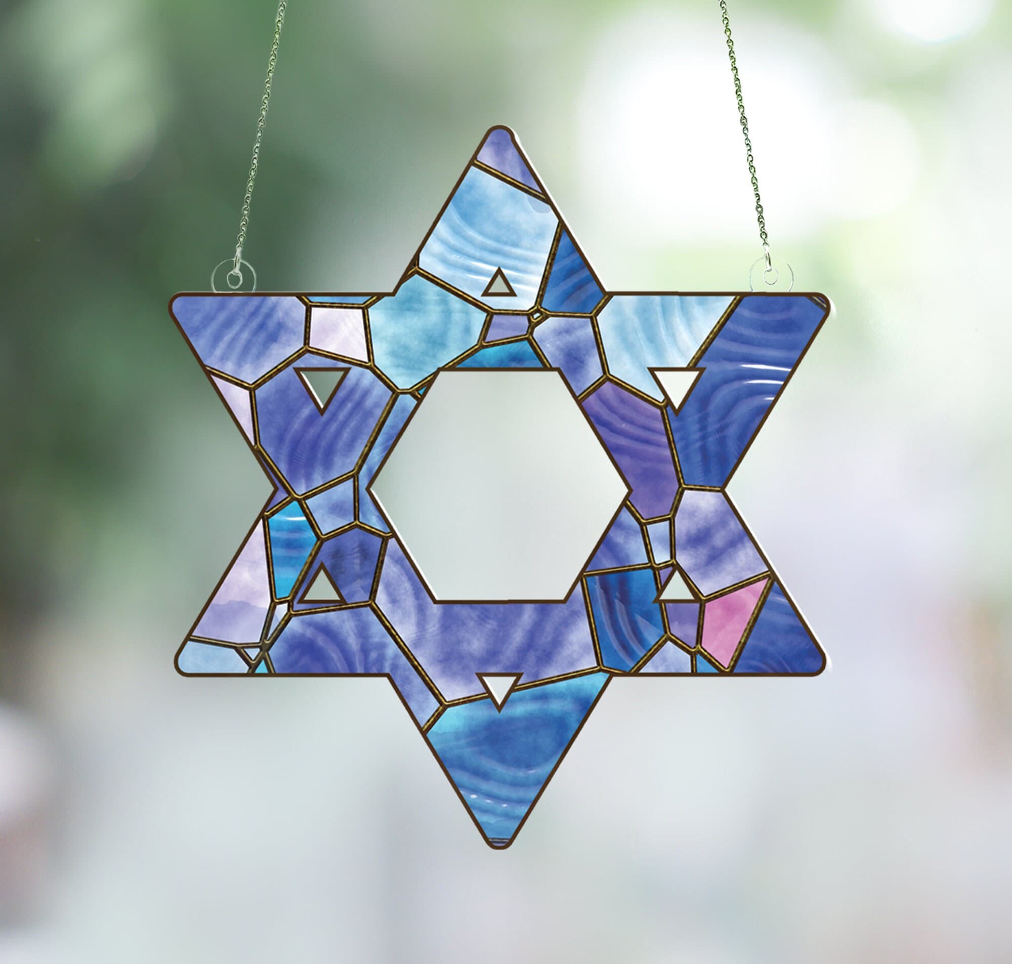 Star of David Hanukkah Ornament, Hanukkah Decor, Passover Decor, Acrylic Window Ornament, Gift for Jewish Family, Happy Hanukkah, Passover