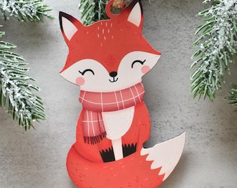 Scandinavian Fox Christmas Ornament, Fox folk art Gifts, Norwegian Home Decor, Nordic Decoration, Scandinavian Xmas, Woodland Holiday Gift