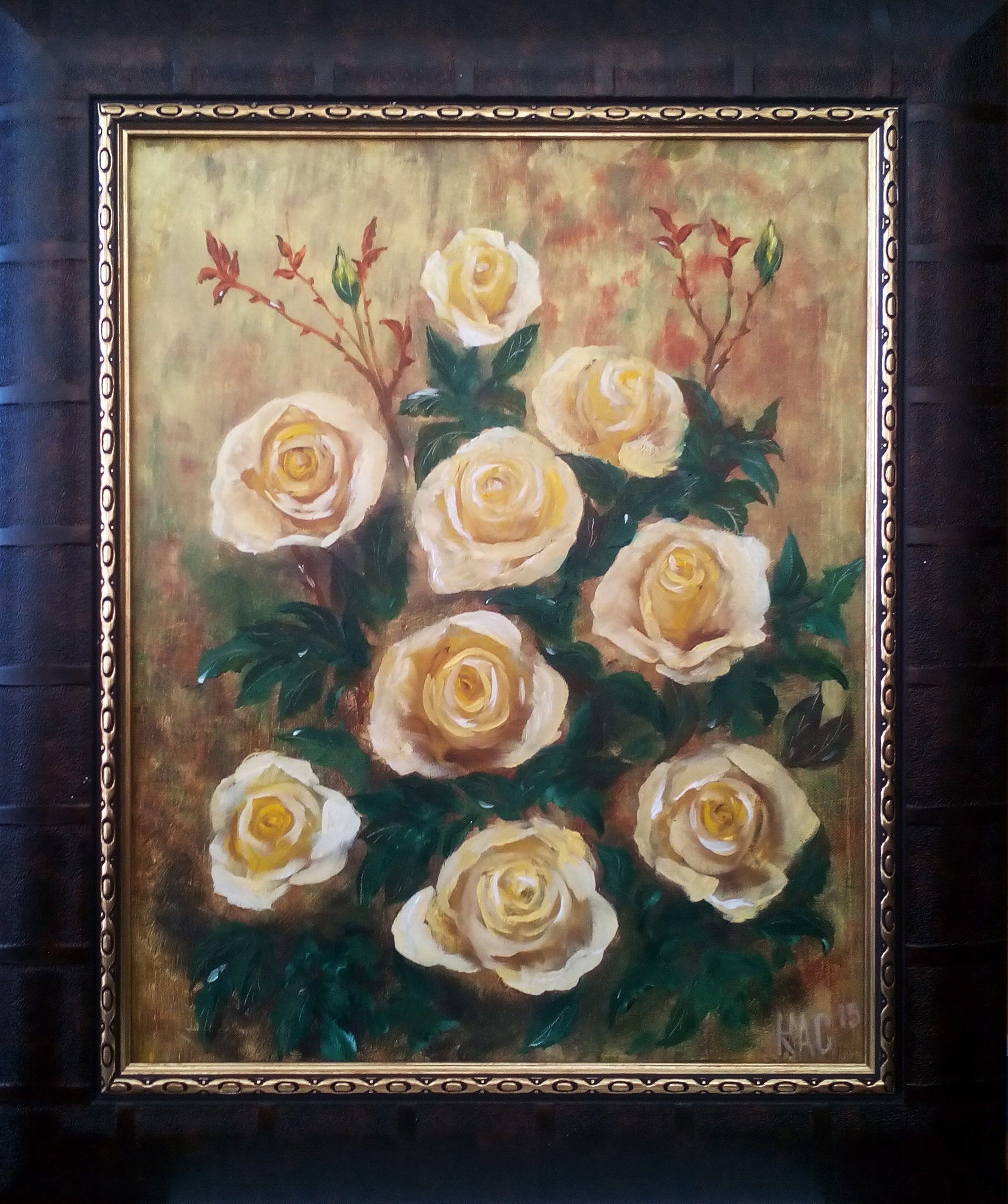 Yellow Roses Flowersoil Paintingyellow Rosesspring Etsy