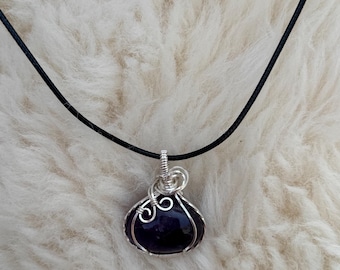wire wrapped amethyst necklace